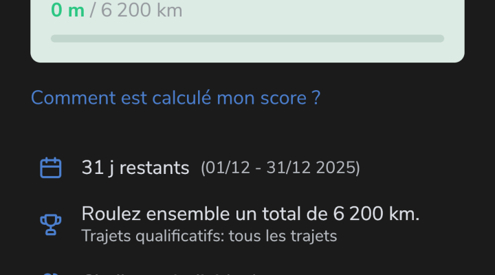 6 200 km à vélo en décembre