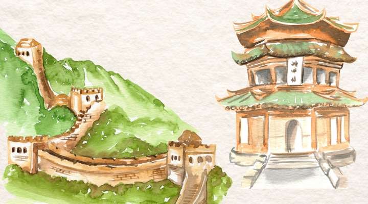Atelier - Aquarelle-art Grande muraille de Chine
