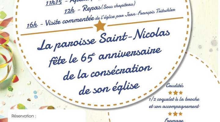 65E ANNIVERSAIRE DE LA CONSÉCRATION DE L’ÉGLISE SAINT-NICOLAS