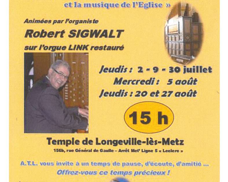 Association Les Amis du Temple de Longeville Concert Estivales de l'orgue
