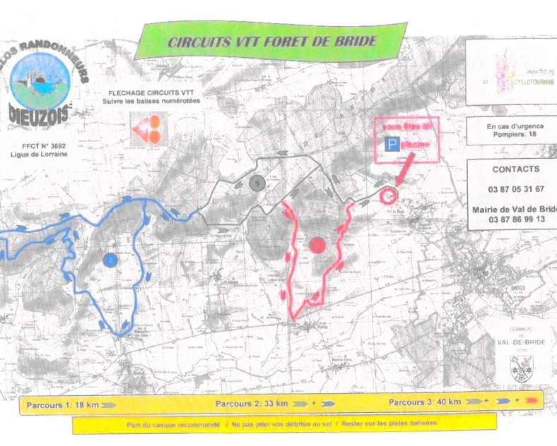 Cyclo randonneurs Dieuze Circuits VTT en forêt de Bride