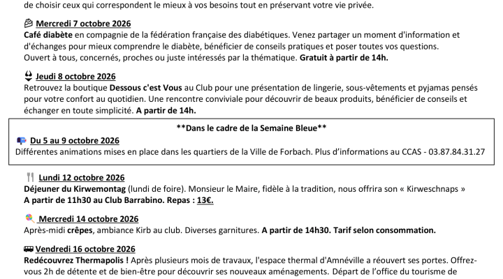 Programme Club Barrabino