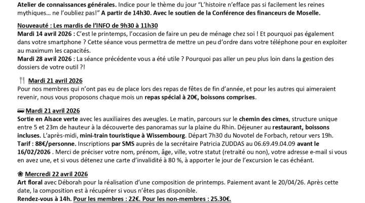 Programme Club Barrabino