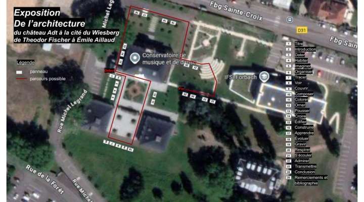 Exposition 'De l'architecture - du château Adt à la cité du Wiesberg, de Theodor Fischer à Emile Aillaud'