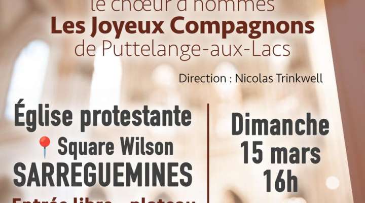 Concert - Un choeur, une âme avec le choeur d'hommes Les Joyeux Compagnons
