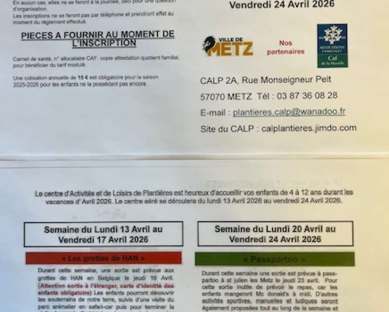 DR - source Ville de Metz Centre aéré de Printemps