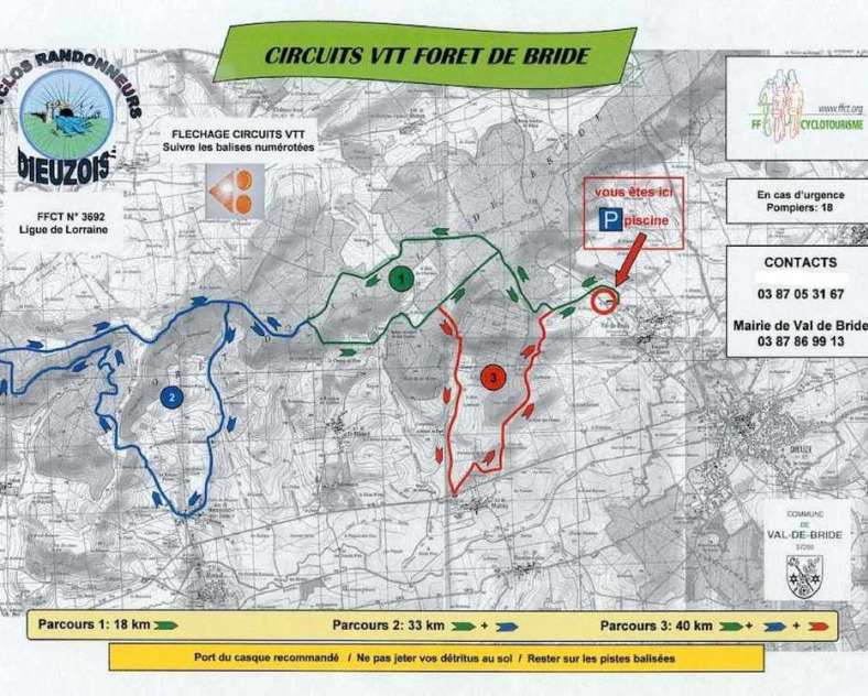 cyclo randonneurs dieuzois Circuits VTT en forêt de Bride