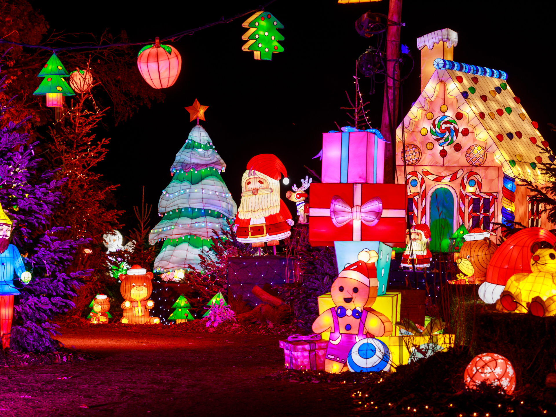 lanterne pere noel au sentier des lanternes