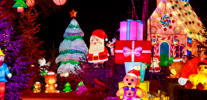 lanterne pere noel au sentier des lanternes