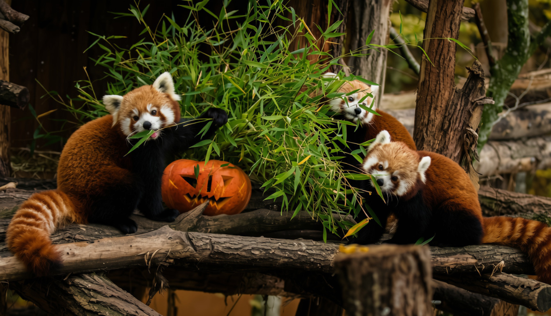 Pandas roux de sainte-croix
