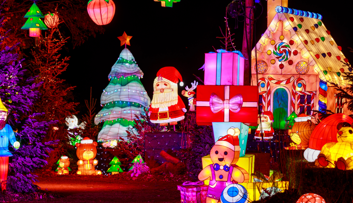 lanterne pere noel au sentier des lanternes