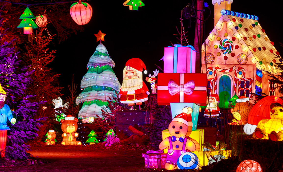 lanterne pere noel au sentier des lanternes