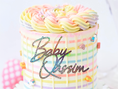 Face topper de gâteau d'anniversaire ou de baby shower 