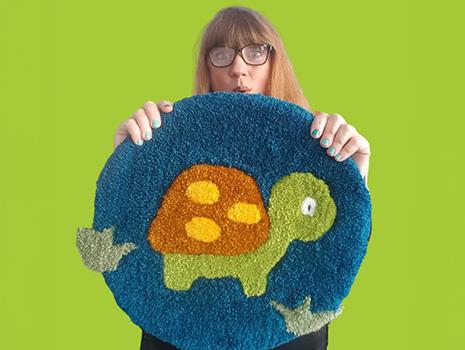 Tapis tufté “Pim la tortue”